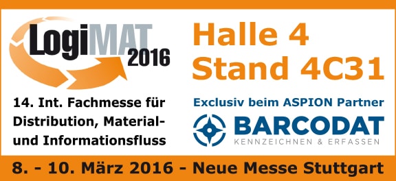 ASPION G-Log präsentiert von BARCODAT auf der LogiMAT 2016