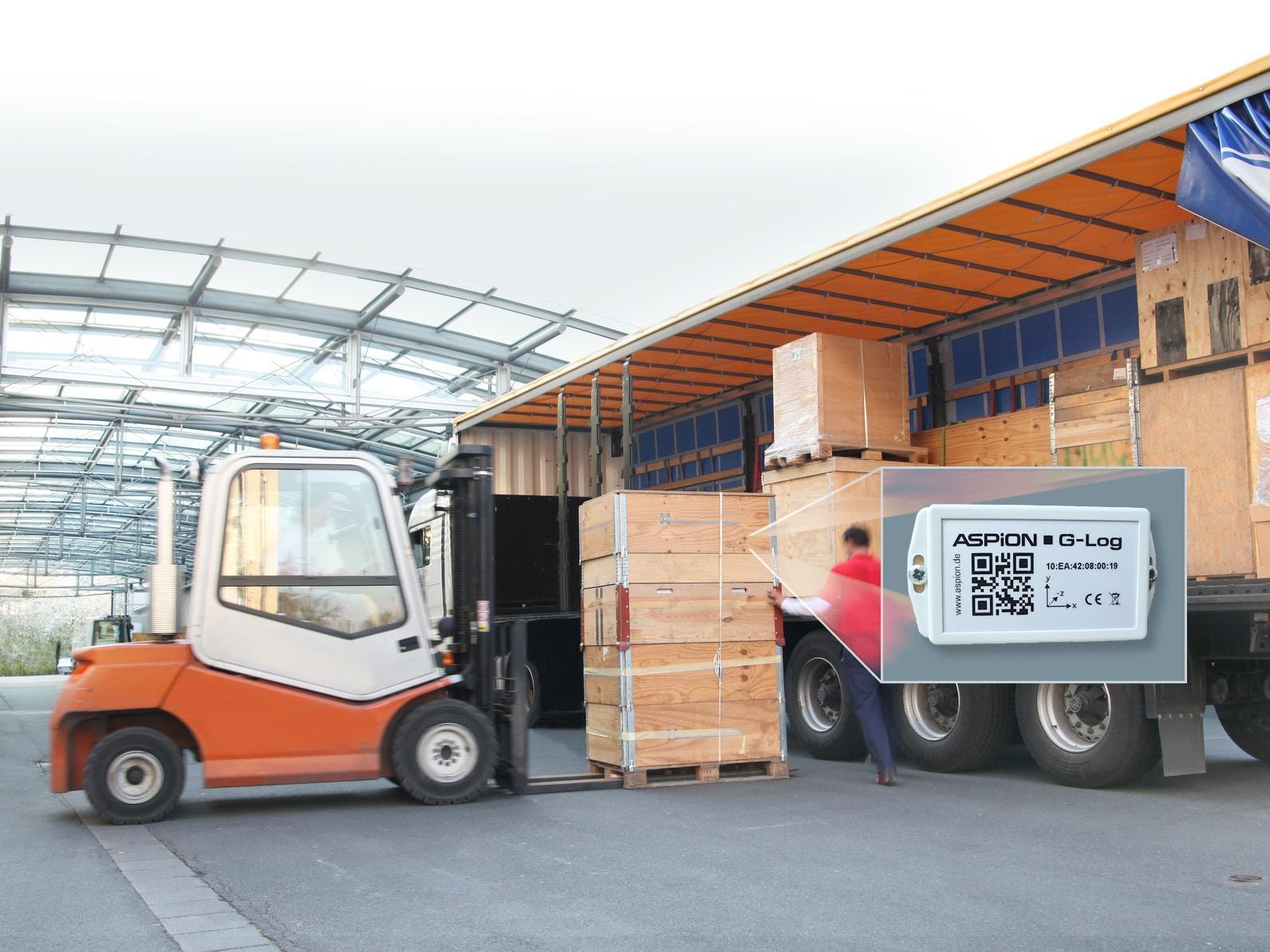 Schockereignisse während des Transports zuverlässig protokollieren mit dem Schocksensor ASPION G-Log
