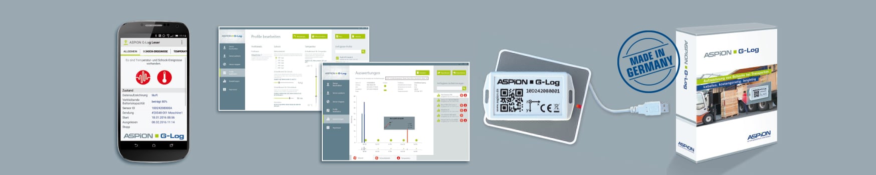 g-log2 Schocksensor Datenlogger ASPION Funktionen G Log g-log2 Schocksensor Datenlogger ASPION Funktionen G Log