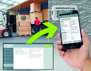 ASPION G-Log in neuer Version 2 - smarte und flexible Transportüberwachung mit neuen Funktionen wie Stopp-Datum, erweiterter Messbereich für Erschütterung/Schock und PIN-Schutz.