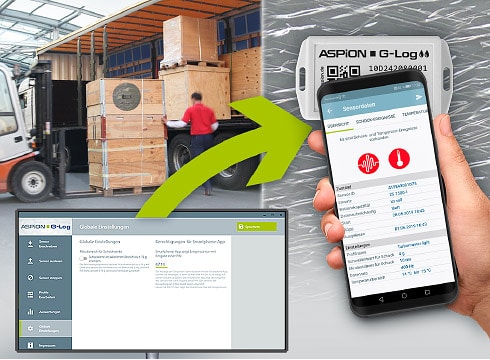Transportüberwachung Aspion G-Log: Funktionen Schocküberwachung