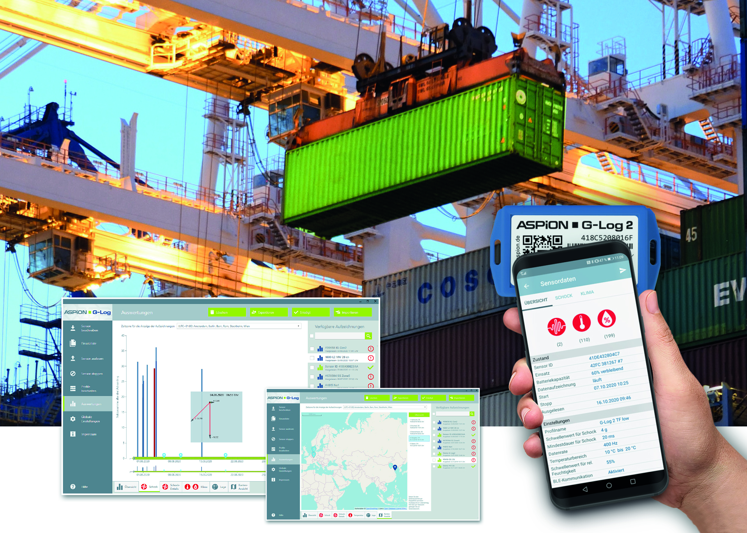 G-Log-Manager in neuer Version 4 - Transportüberwachung mit ASPION Datenlogger