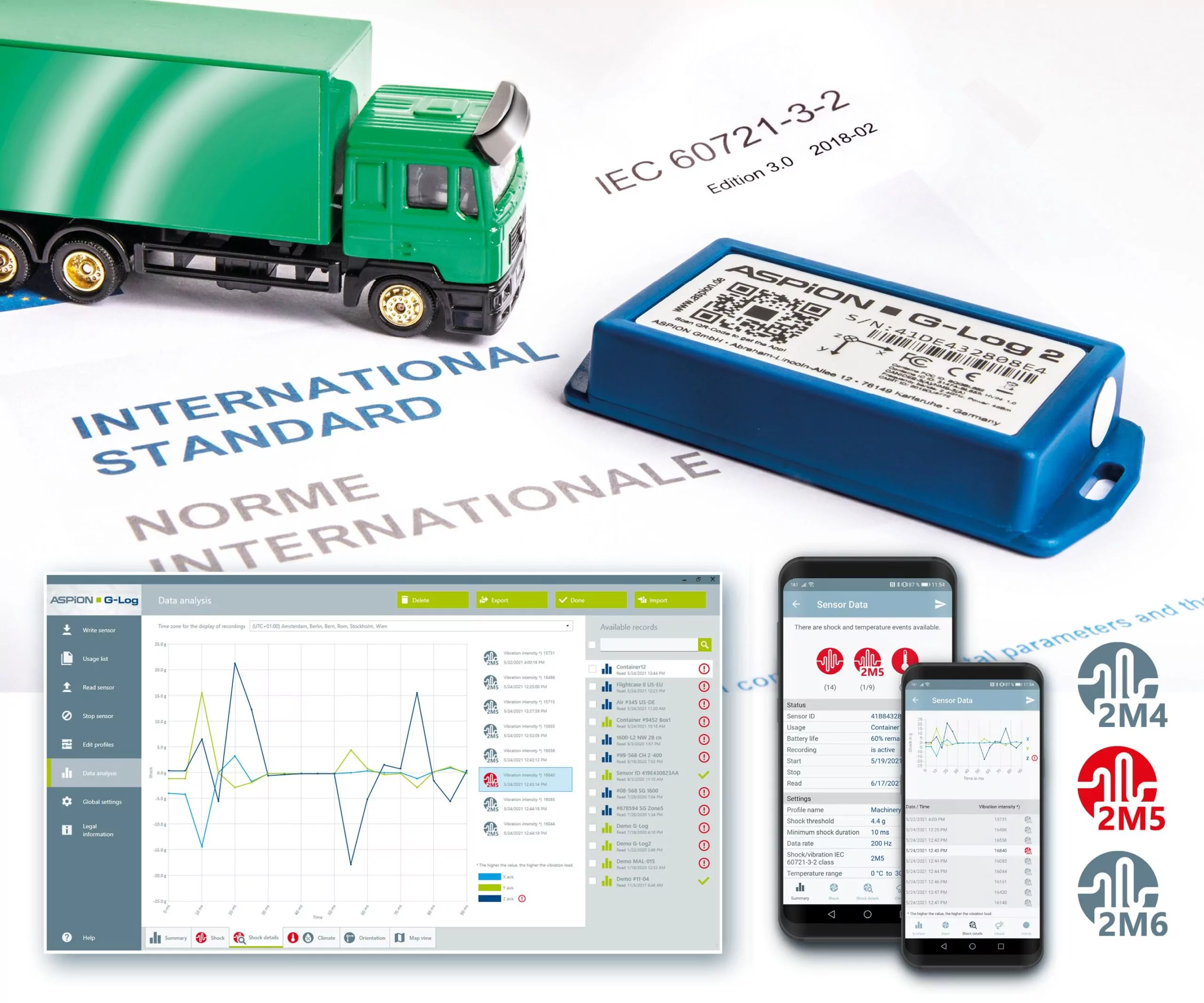 ASPION data logger monitors transport standard